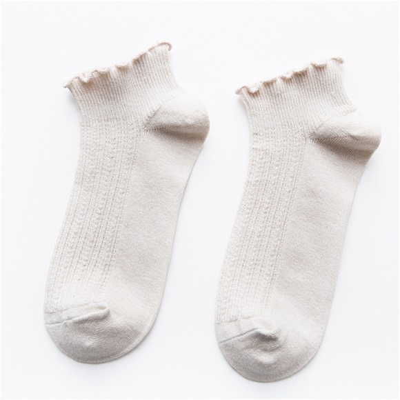 5 Pairs Women Cotton Frill Low Cut Socks - Picture 6 of 8